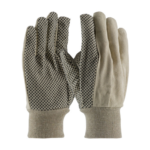 Economy Grade Cotton Canvas Glove with PVC Dotted Grip on Palm, Thumb and Index Finger - 8 oz. (91-908PDI)