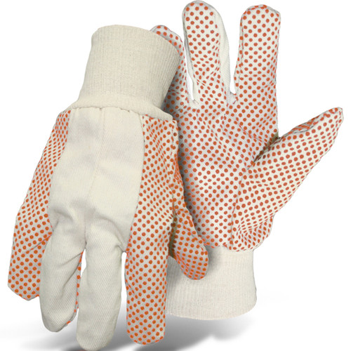 Premium Grade Cotton/Polyester Blend Glove with PVC Dotted Grip on Palm, Thumb, Index and Little Finger - 10 oz. (1JP5504)
