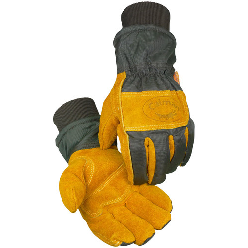Premium Cowhide Leather Palm Glove with Wind Resistant Fabric Back - Heatrac® Insulation (1352)