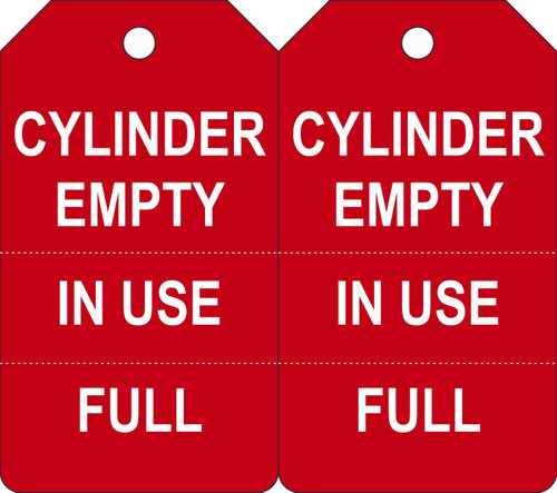 CYLINDER EMPTY IN USE FULL (Perforated), 5-3/4" x 3-1/4", PF-Cardstock, Pack 25