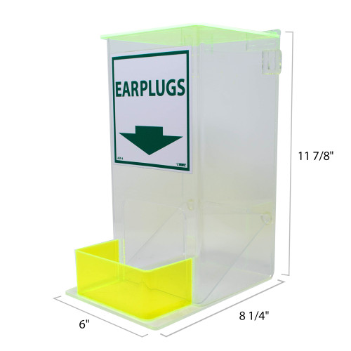 Earplug Dispenser, Small, 12" x 6" x 9", Acrylic