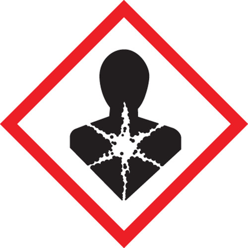 GHS Pictogram Label, (Health Hazard Symbol), 1" x 1", Adhesive Poly, Roll 500