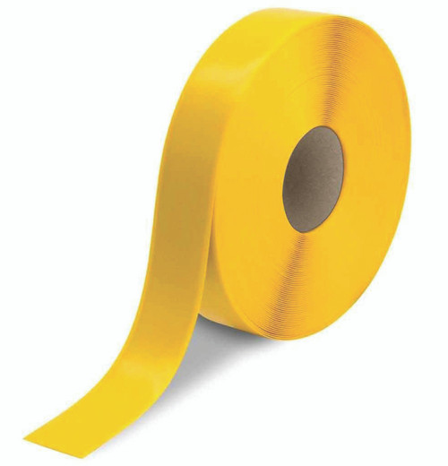 Heavy Duty Floor Tape, 2" x 100-ft., 50-mil Adhesive Vinyl, Yellow