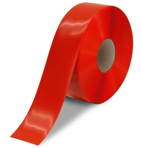 Heavy Duty Floor Tape, 3" x 100-ft., 50-mil Adhesive Vinyl, Red