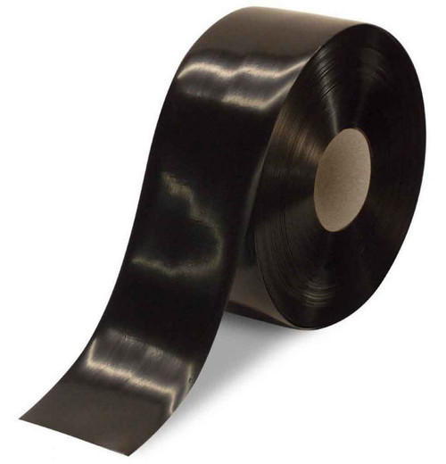 Heavy Duty Floor Tape, 4" x 100-ft., 50-mil Adhesive Vinyl, Black