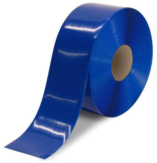 Heavy Duty Floor Tape, 4" x 100-ft., 50-mil Adhesive Vinyl, Blue