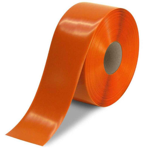 Heavy Duty Floor Tape, 4" x 100-ft., 50-mil Adhesive Vinyl, Orange