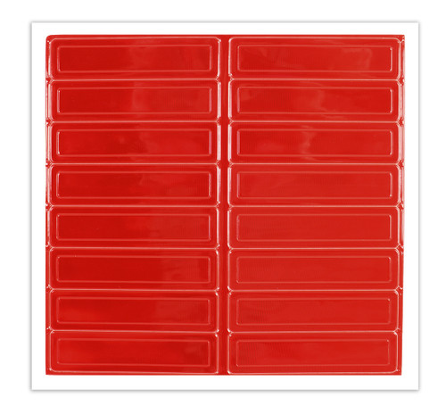 Retro-Reflective Helmet Sticker, 1" x 4", Red, Pack 16