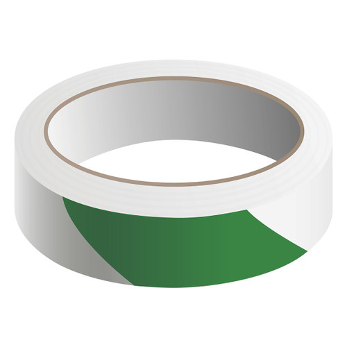 Striped, 2" x 108-ft., 6-mil Adhesive Vinyl, Green/White