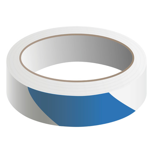 Striped, 2" x 54-ft., 6-mil Adhesive Vinyl, Blue/White