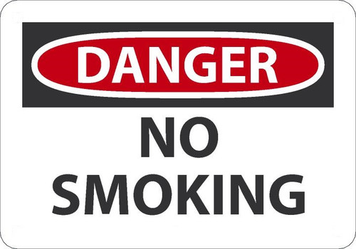 Safety Sign, DANGER NO SMOKING, 7" x 10", Adhesive Vinyl