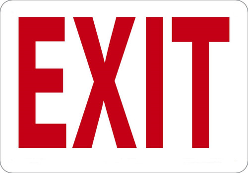 Safety Sign, EXIT, 7" x 10", Plastic