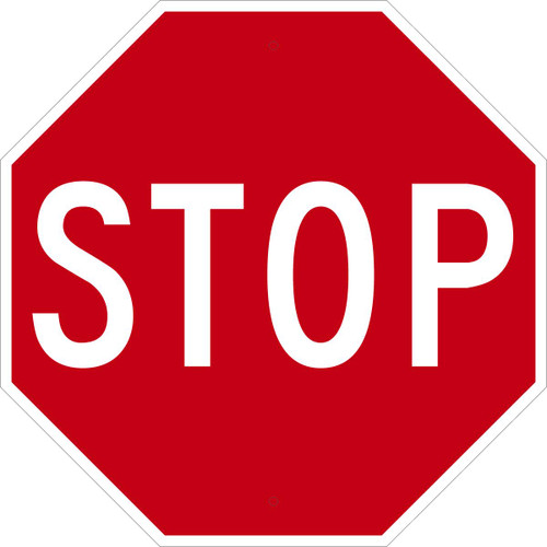 Safety Sign, STOP, 24" x 24", Aluminum