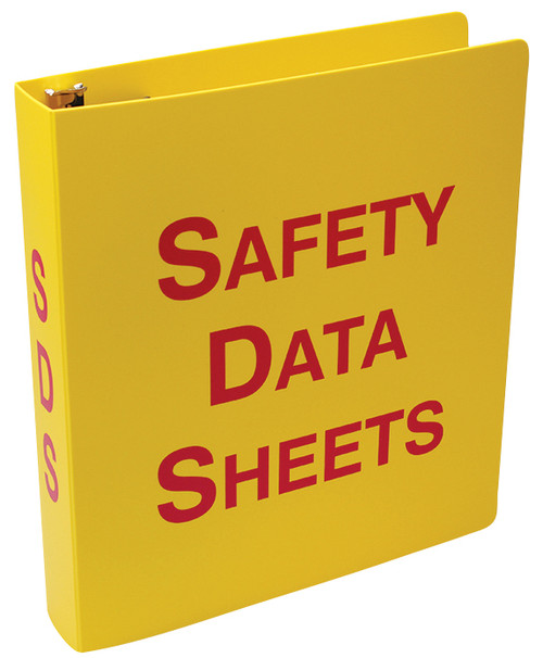 SDS Binder, SAFETY DATA SHEETS, 1.5" Ring, Plastic, Red/Yellow