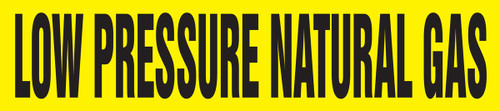 Snap Tite Pipe Marker, LOW PRESSURE NATURAL GAS, Fits 1-1/2" to 2" Pipe Diameter, Vinyl Plastic, Black/Yellow