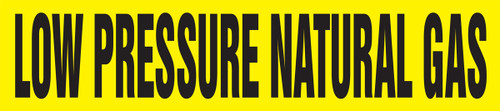 Snap Tite Pipe Marker, LOW PRESSURE NATURAL GAS, Fits 3/4" to 1-1/4" Pipe Diameter, Vinyl Plastic, Black/Yellow