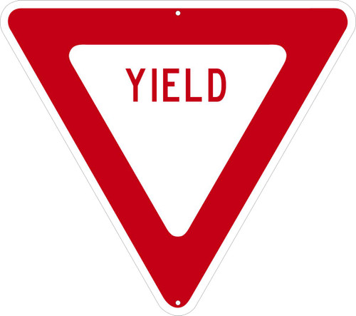 Traffic Sign, YIELD, 30" x 30", Engineer Grade Reflective Aluminum