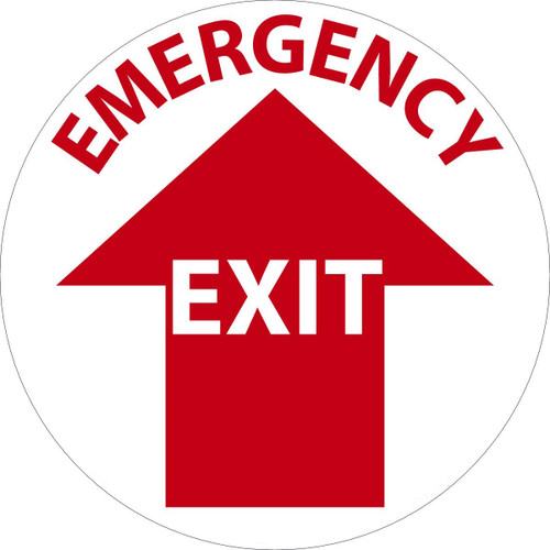 Walk-On Slip-Gard Floor Sign, EMERGENCY EXIT, 17" x 17", Textured Adhesive Vinyl