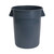 Round Waste Receptacle, 32 gal, Linear-Low-Density Polyethylene, Gray