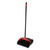 Maxi-Plus Lobby Dust Pan With Rear Wheels, 13 X 35, 30" Handle, Plastic, Black, 6/carton