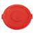 BRUTE Self-Draining Flat Top Lids for 32 gal Round BRUTE Containers, 22.25" Diameter, Red