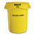 Vented Round Brute Container, "Soiled Linen" Imprint, 32 gal, Plastic, Yellow