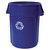 Brute Recycling Container, 44 gal, Polyethylene, Blue