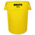 Vented Round Brute Container, 44 gal, Plastic, Yellow