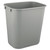 Deskside Plastic Wastebasket, 3.5 gal, Plastic, Gray