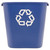 Deskside Recycling Container, Medium, 28.13 qt, Plastic, Blue