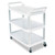 Xtra Utility Cart with Open Sides, Plastic, 3 Shelves, 300 lb Capacity, 40.63" x 20" x 37.81", Off-White