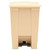 Indoor Utility Step-On Waste Container, 12 gal, Plastic, Beige