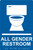 All Gender Restroom 9" X 6" Acrylic Blue