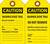 CAUTION BARRICADE TAG REASON INSTALLED, 5-3/4" x 3-1/4", Plastic w/Grommet, Pack 25