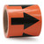 Directional Flow Arrow Tape, (Arrows), 4" x 54-ft, Adhesive Vinyl, Black/Orange