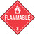 DOT Placard, FLAMMABLE 3 (Hazard Class 3), 10-3/4" x 10-3/4", Adhesive Vinyl