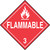 DOT Placard, FLAMMABLE 3 (Hazard Class 3), 10-3/4" x 10-3/4", Magnetic Vinyl