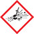 GHS Pictogram Label, (Exploding Bomb Symbol), 1" x 1", Adhesive Poly, Roll 250