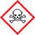 GHS Pictogram Label, (Skull & Crossbones Symbol), 1" x 1", Adhesive Poly, Roll 500