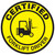 CERTIFIED FORKLIFT DRIVER, 2-1/4" x 2-1/4", Adhesive Vinyl, Pack 10