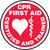 CPR FIRST AID CERTIFIED AND TRAINED, 2-1/4" x 2-1/4", Adhesive Vinyl, Pack 10