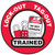 LOCK-OUT TAG-OUT TRAINED, 2-1/4" x 2-1/4", Adhesive Vinyl, Pack 10