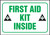 FIRST AID KIT INSIDE (Graphic), 3-1/2" x 5", Adhesive Vinyl, Pack 5