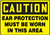 Safety Sign, CAUTION EAR PROTECTION MUST BE WORN IN THIS AREA, 10" x 14", Adhesive Vinyl