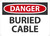 Safety Sign, DANGER BURIED CABLE, 10" x 14", Plastic