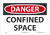 Safety Sign, DANGER CONFINED SPACE, 7" x 10", Magnetic Vinyl