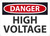 Safety Sign, DANGER HIGH VOLTAGE, 10" x 14", Aluminum