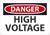 Safety Sign, DANGER HIGH VOLTAGE, 7" x 10", Adhesive Vinyl