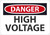 Safety Sign, DANGER HIGH VOLTAGE, 7" x 10", Plastic