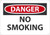 Safety Sign, DANGER NO SMOKING, 7" x 10", Adhesive Vinyl